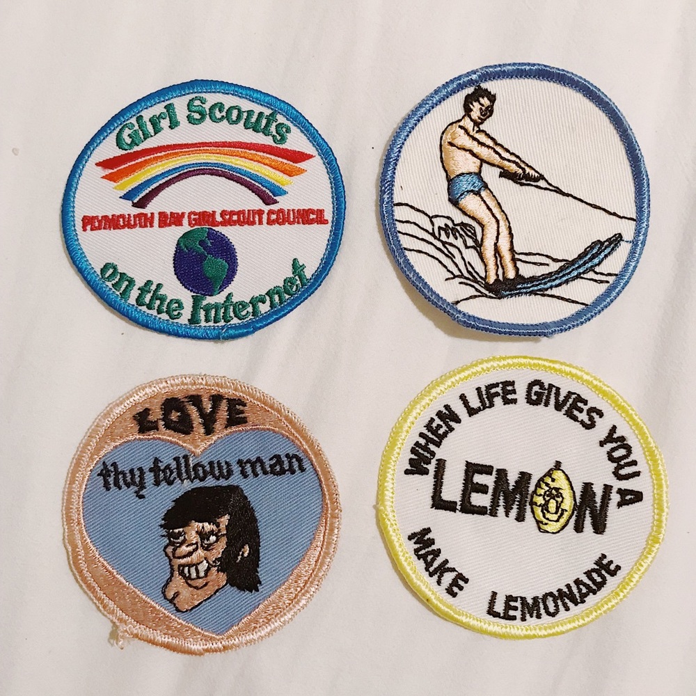 CUTE vintage circular pastel iron-on patch set 💓
